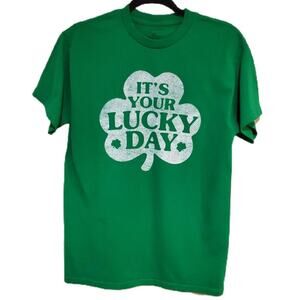 It's Your Lucky Day St. Patrick's Day Graphic Tee Shamrock Women's Size Medium